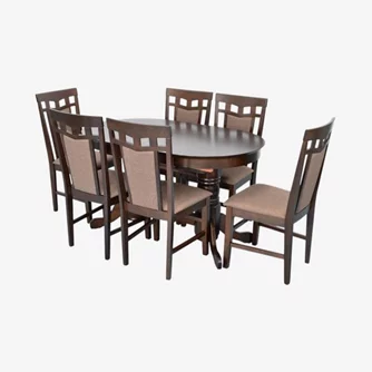 Set de sufragerie Evelin HV-31N Chocolate + 6 Deepa R Chocolate/Ekea12 Dark Brown