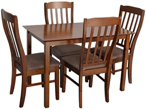 Image Комплект для кухни Evelin GLORIA Burnish oak + 4 стула Wenyi Burnish oak/Ekea12 Dark Brown