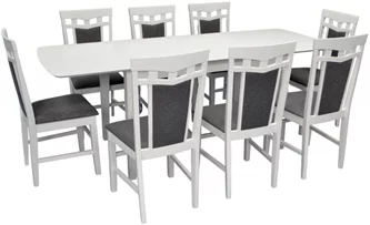 Set de bucătărie Evelin HV-27V White + 8 scaune Deepa R White/NV-10WP Grey