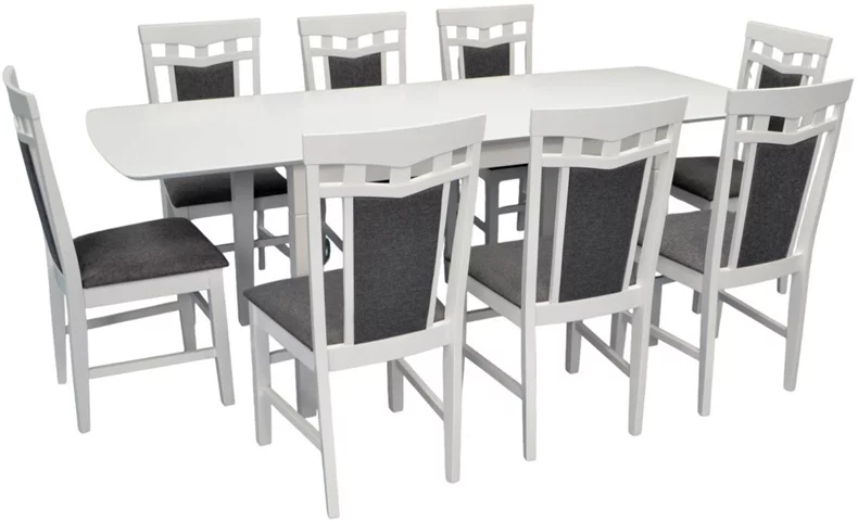 Image Комплект для кухни Evelin HV-27V White + 8 стульев Deepa R White/NV-10WP Grey