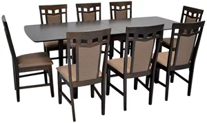 Image Set de bucătărie Evelin HV-27V Chocolate + 8 scaune Deepa R Chocolate/Ekea12 Dark Brown