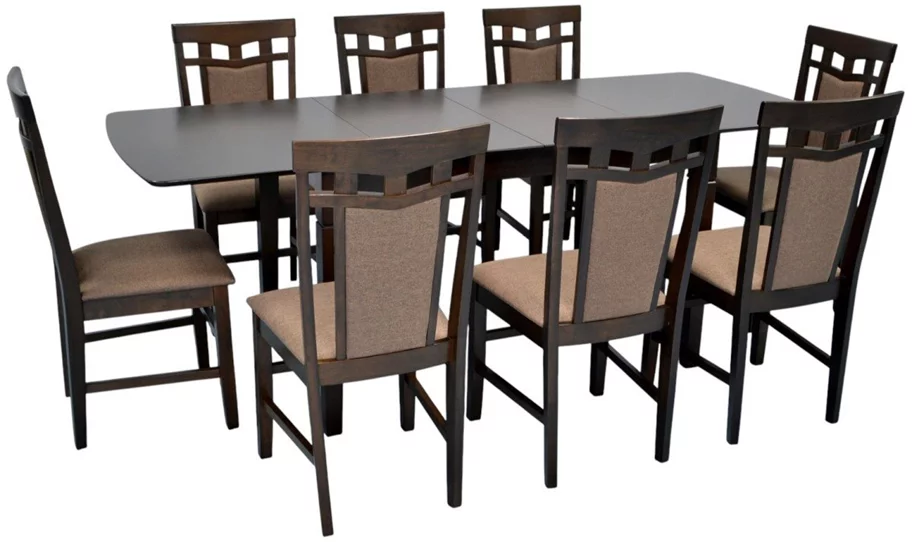 Image Set de bucătărie Evelin HV-27V Chocolate + 8 scaune Deepa R Chocolate/Ekea12 Dark Brown