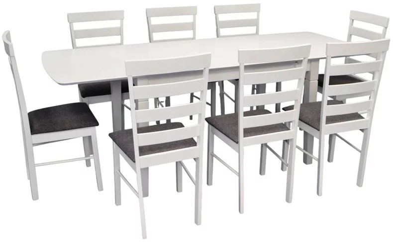 Image Комплект для кухни Evelin HV-27V White + 8 стульев GLORIA White/NV-10WP Grey