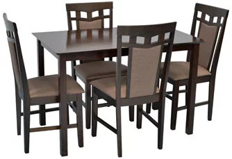 Set de bucătărie Evelin GLORIA Chocolate + 4 scaune Deepa R Chocolate/Ekea12 Dark Brown