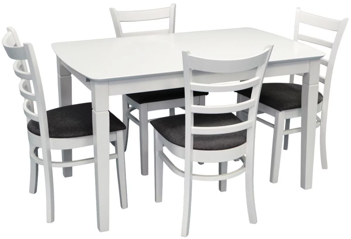Set de bucătărie Evelin HV-27V White + 4 scaune COCO White/NV-10WP Grey