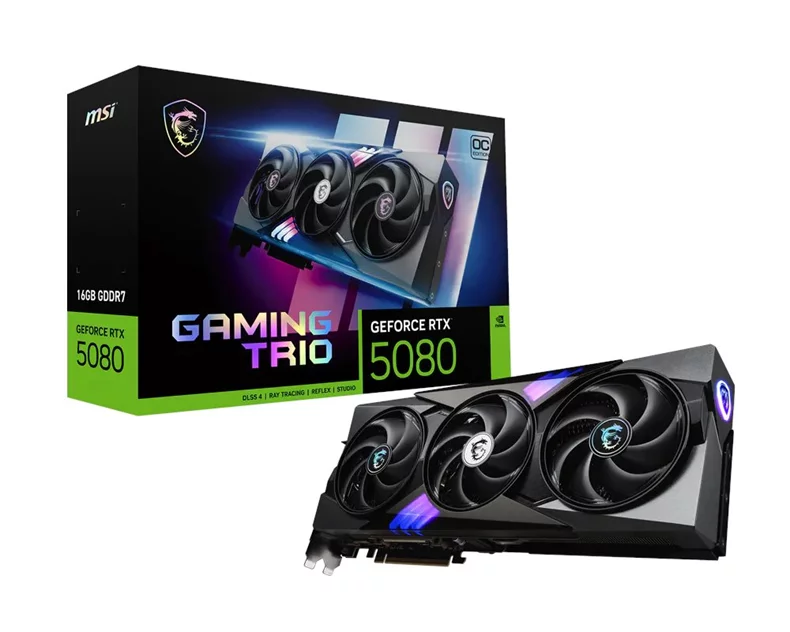 Image Видеокарта MSI GeForce RTX 5080 GAMING TRIO OC (16GB GDDR7)