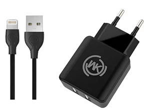 Image Încărcător WK Design + cablu Lightning, Black