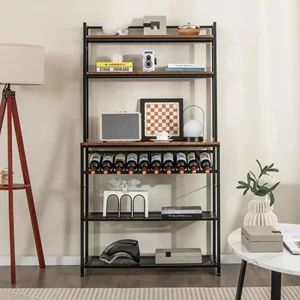 Image Стеллаж Costway KC53460CF Rustic Brown/Black