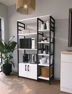 Image Стеллаж Bofigo 2Д8П White/Black