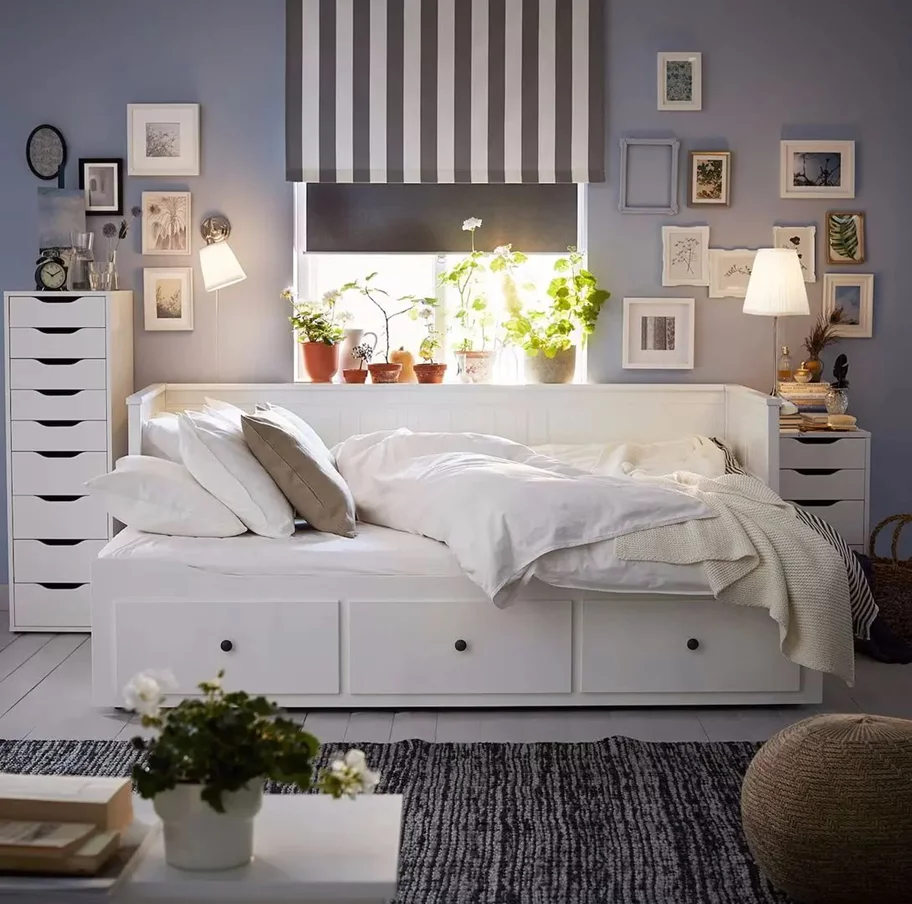 Image Pat pliabil Ikea Hemnes 3 ящика 80х200 white