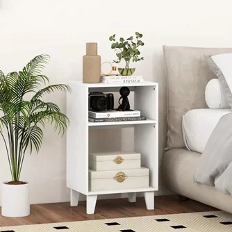 Тумба прикроватная Costway JV11694WH White