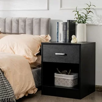 Тумба прикроватная Costway JV10219DK-1 Black
