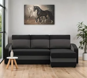 Image Диван угловой Magnifico Meble Orion LL Bonell Right Black/Grey