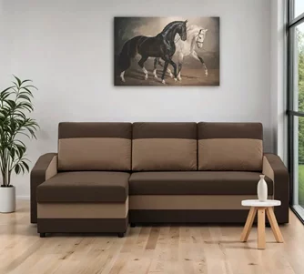 Диван угловой Magnifico Meble Orion LL Bonell 20/48 Left Brown/Cappuccino