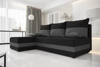 Canapea colțar Space Meble Hewlet Sawana 14/05 Black/Gray Dark