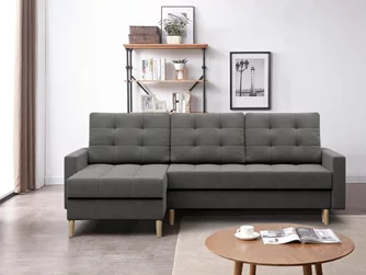Canapea colțar Magnifico Meble Elma LL Bonell Lux 06 Dark Grey