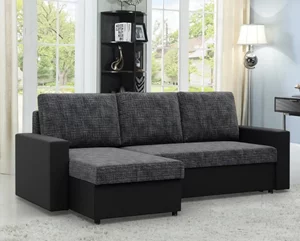 Image Canapea colțar Magnifico Meble Luna LL Lawa 17/Real 11 Left Dark Grey/Black
