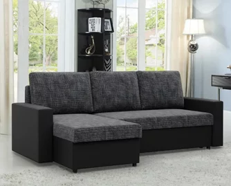 Canapea colțar Magnifico Meble Luna LL Lawa 17/Real 11 Left Dark Grey/Black