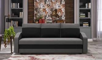Canapea Magnifico Meble Orion Bonell Mikrofaza 27/Mikrofaza 15 Grey/Black