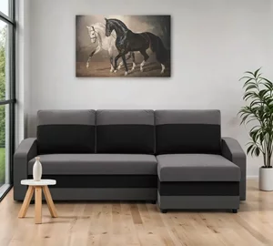 Image Диван угловой Magnifico Meble Orion LL Bonell Mikrofaza 27/15 R Grey/Black