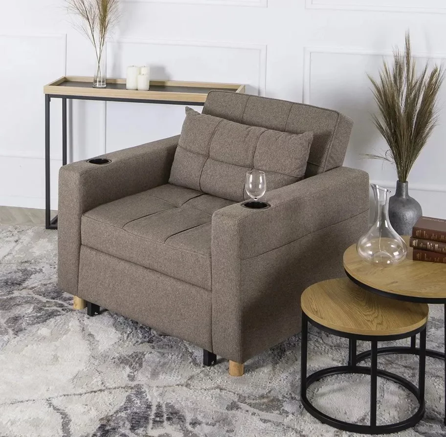 Image Fotoliu extensibil Mebel Elite Solor Beige/Natural Oak