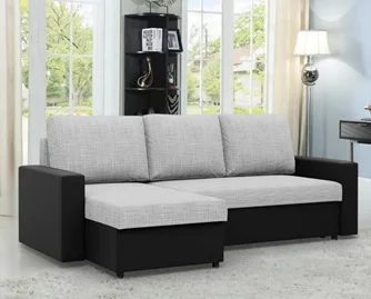 Canapea Magnifico Meble colțar Luna LL Lawa 9/Real 11 Left Light Grey/Black