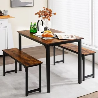 Set de dining Costway KC55455CF 1+2 Black/Coffee