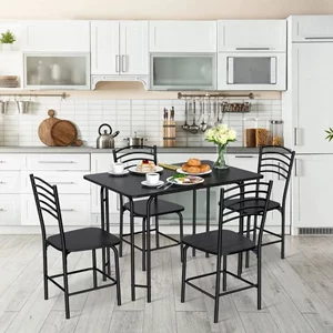 Image Set de dining Costway HW66275 1+4 Black