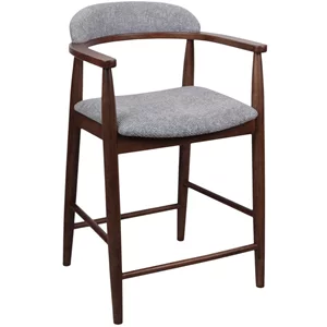 Image Scaun de bar Midas Light Grey/Walnut