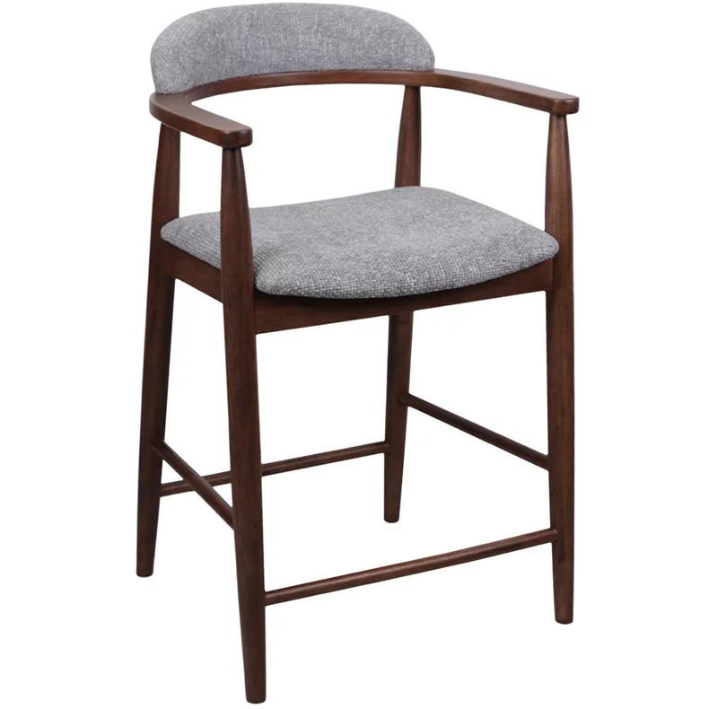 Image Scaun de bar Midas Light Grey/Walnut