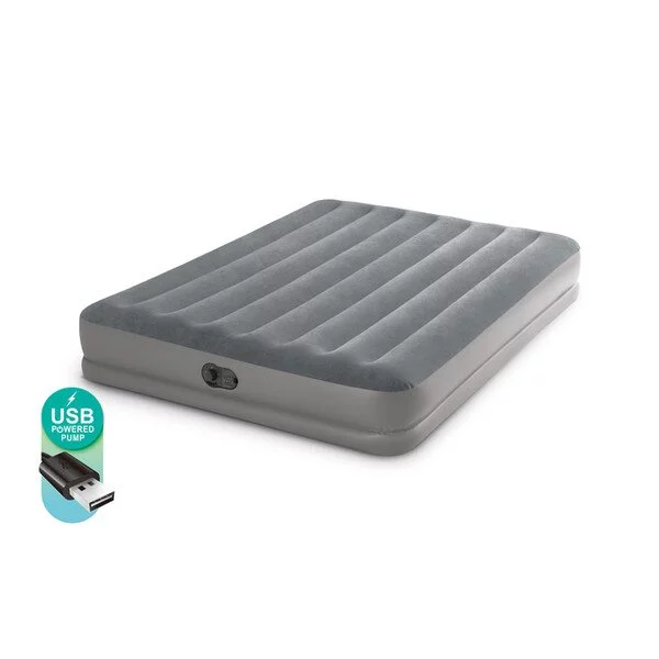 Image Saltea INTEX Velur Prestige 152x203x30 USB FastFill