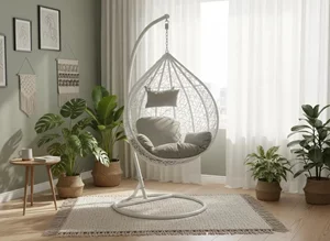 Image Кресло-кокон Chomik FAT1029 White/Gray