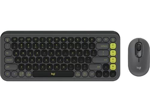 Image Set tastatură și mouse wireless Logitech POP Icon Keys Graphite & Green