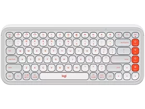 Image Tastatură wireless Logitech POP Icon Keys Off White-Orange Keyboard