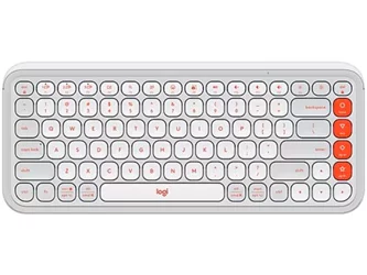 Tastatură wireless Logitech POP Icon Keys Off White-Orange Keyboard