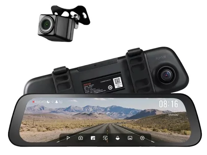 Image Видеорегистратор 70mai Rearview Dash Cam S500 + Rear Cam RC13, Black