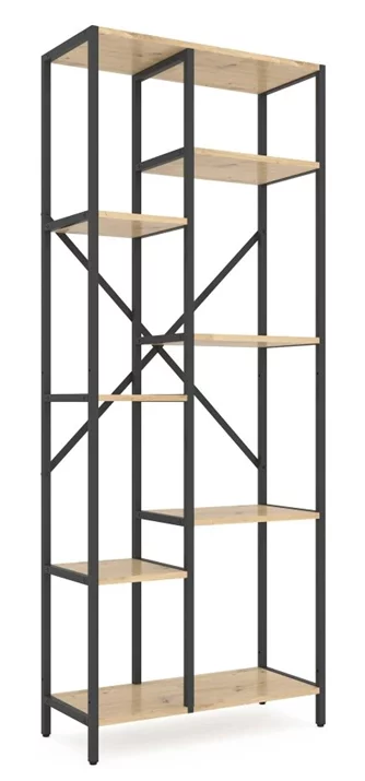 Стеллаж Nex Loft Cascade 1780x700x300 мм, 7 полок, Anthracite/Oak Artisan