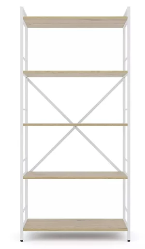 Image Стеллаж Nex Loft 1700x800x350 мм, 5 полок, White/ Oak Artisan