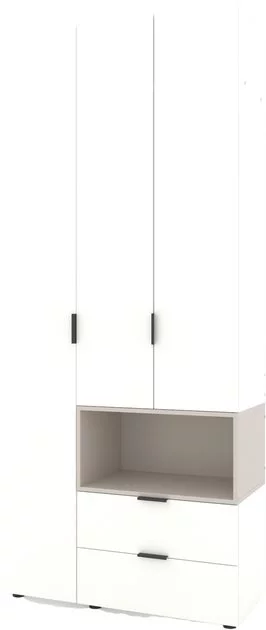 Dulap cu usi batante Nex Home A002R, 1000x420x2300 mm, White Snow/Cashmere