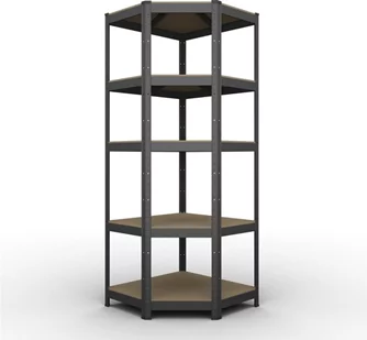 Стеллаж Nex Budget угловой, 1800x900x400x705 mm, 5 полок, Antracit