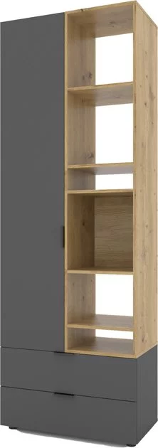 Dulap cu uși batante Nex Home A001R, PAL Anthracit/Oak Artisan