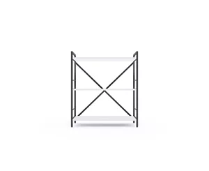 Image Стеллаж Nex Loft 900x800x400 mm, 3 полки,  Anthracite/ White snow