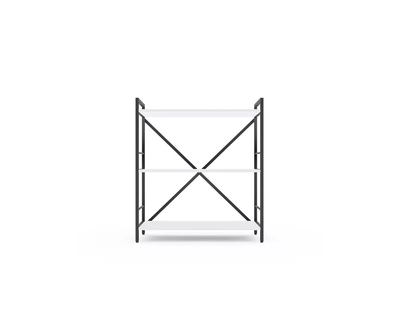 Image Стеллаж Nex Loft 900x800x400 mm, 3 полки,  Anthracite/ White snow