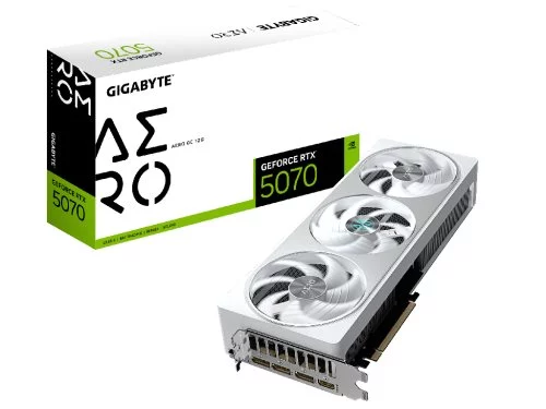 Image Placă video GIGABYTE GeForce RTX 5070 AERO OC 12G White