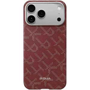 Image Чехол PITAKA Ultra-Slim Aramid с MagSafe для iPhone 17 Pro — Red/Gold