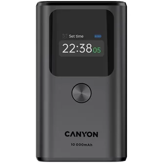 Внешний аккумулятор CANYON OnPower 130 TFT 10000 mAh Dark Grey
