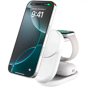 Беспроводная зарядка BELKIN Qi2 3-IN-1 25w, White