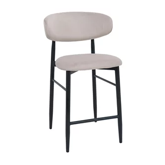 Scaun de Bar Meridian Catifea Beige (HLR7) + Black Legs