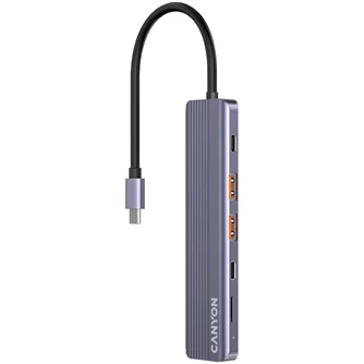 Адаптер CANYON DS-17 6in1 4k USB-C Grey