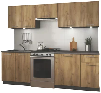 Кухня Halmar Daria 2.4м Wotan Oak/Anthracite
